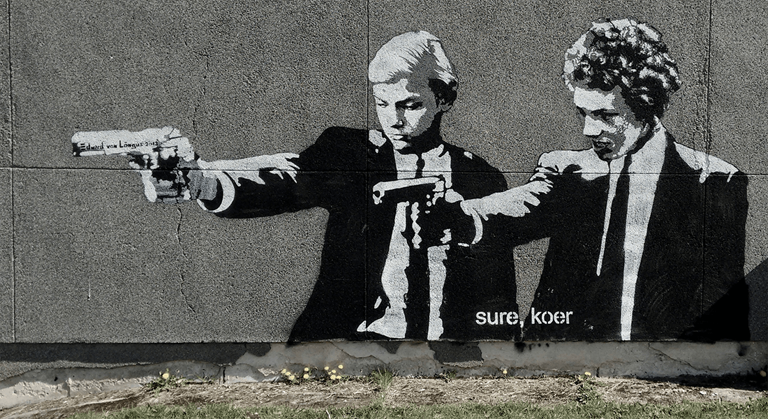 “Die, Dog”. Edward von Lõngus graffiti in Palamuse, Estonia.